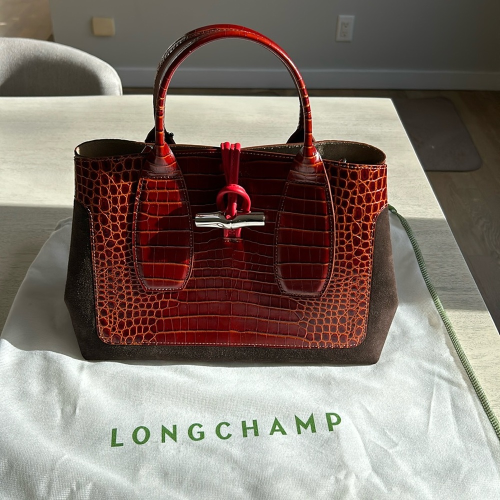 NWT rare Longchamp Roseau Medium Tote with crossbody strap